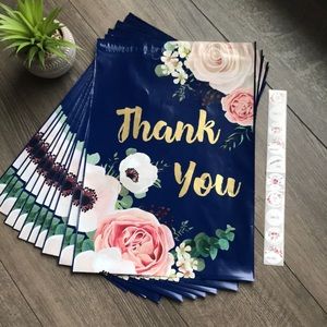 POLY Mailers - Blue and gold floral - (10) - 10x13